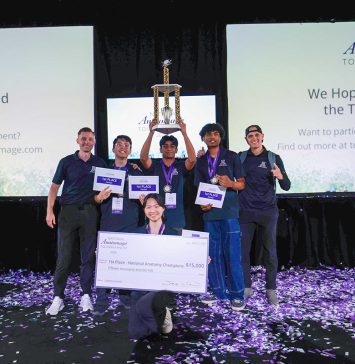 Students from Arcadia High School celebrate as winners of the 2025 National Anatomage Tournament.