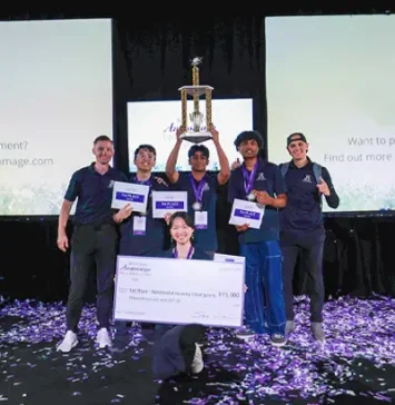 Students from Arcadia High School celebrate as winners of the 2025 National Anatomage Tournament.